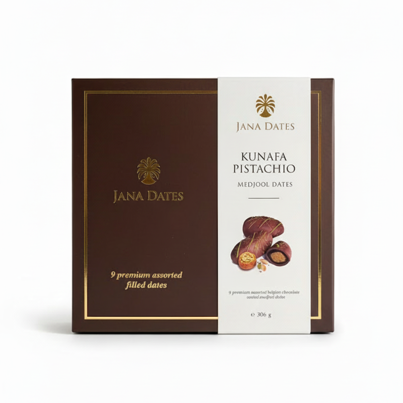 Kunafa Pistachio Belgian Chocolate Medjool Dates Box 306g